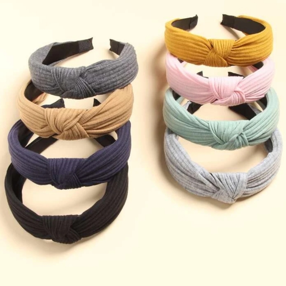 8pcs Headband Knot Decor Hair Hoop